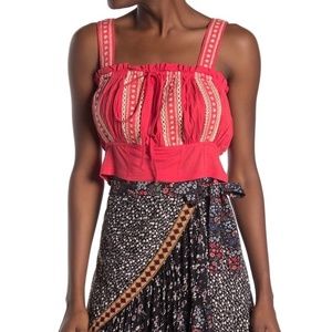 NWT Free People Hill Top Crop Tank, Red, Large